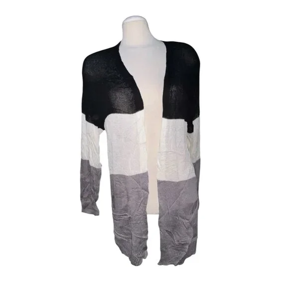 BloomChic Open Front Lightweight Color Block Cardigan Sz 12 (Large) Womens Pocke - Picture 7 of 11